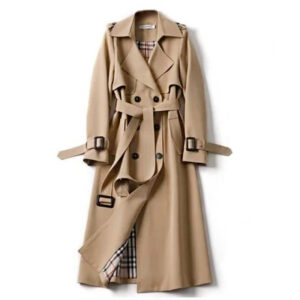 Trench coat feminino com forro de estampa xadrez