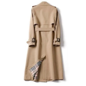 Trench coat feminino com forro de estampa xadrez