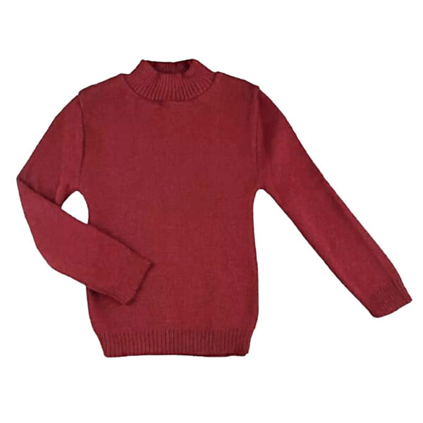 Blusa de tricô Infantil em lã fio 100% acrílica, na cor vermelha , da Loja de Inverno.