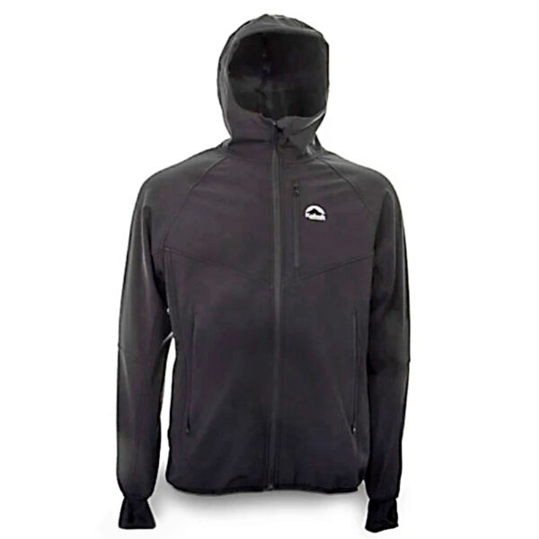 Jaqueta Softshell Aspen masculina preta com capuz