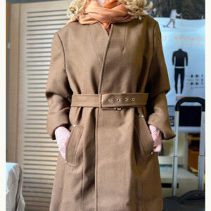 Trench coat de lã midi feminino