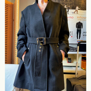 Trench coat de lã midi feminino