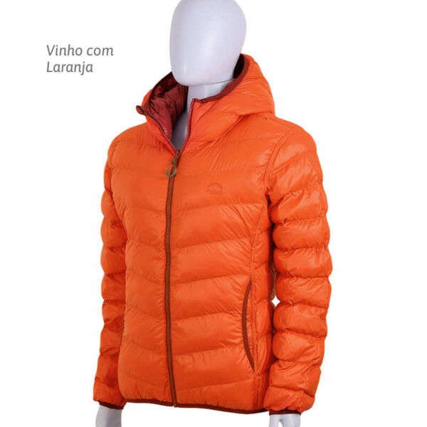 Jaqueta Impermeável Double Face Patagonia, Vinho com Laranja, da Loja de Inverno.