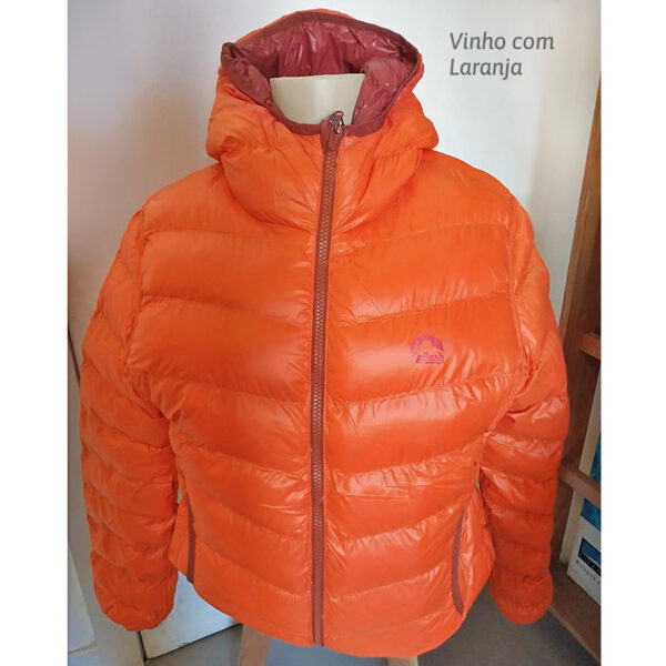 Jaqueta Impermeável Double Face Patagonia, Vinho com Laranja, da Loja de Inverno.