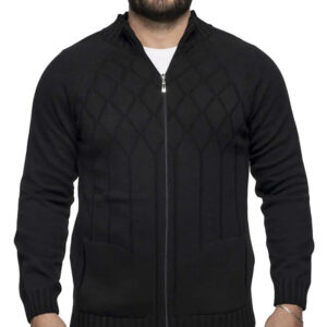 Jaqueta masculina de tricô Dallas em lã mescla