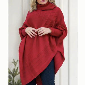 Poncho feminino em tricô